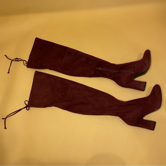 Unisa Burgundy Stilli Suede Over The Knee Boot Size 6 - Picture 4 of 12